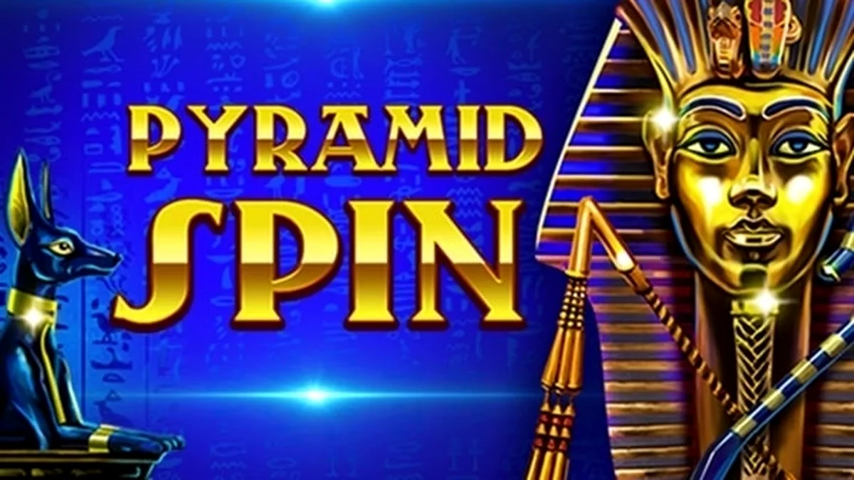 Tampilan visual slot Pyramid Spin dengan latar belakang gurun Mesir